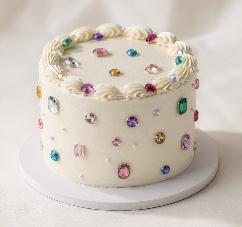 Crystal Cake mit funkelnden Schmucksteinen